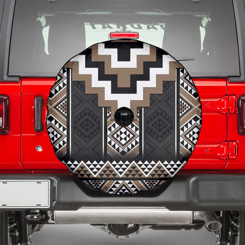 Brown Taniko Aotearoa Spare Tire Cover Niho Taniwha Mix Poutama LT14