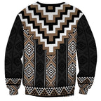 Brown Taniko Aotearoa Sweatshirt Niho Taniwha Mix Poutama LT14
