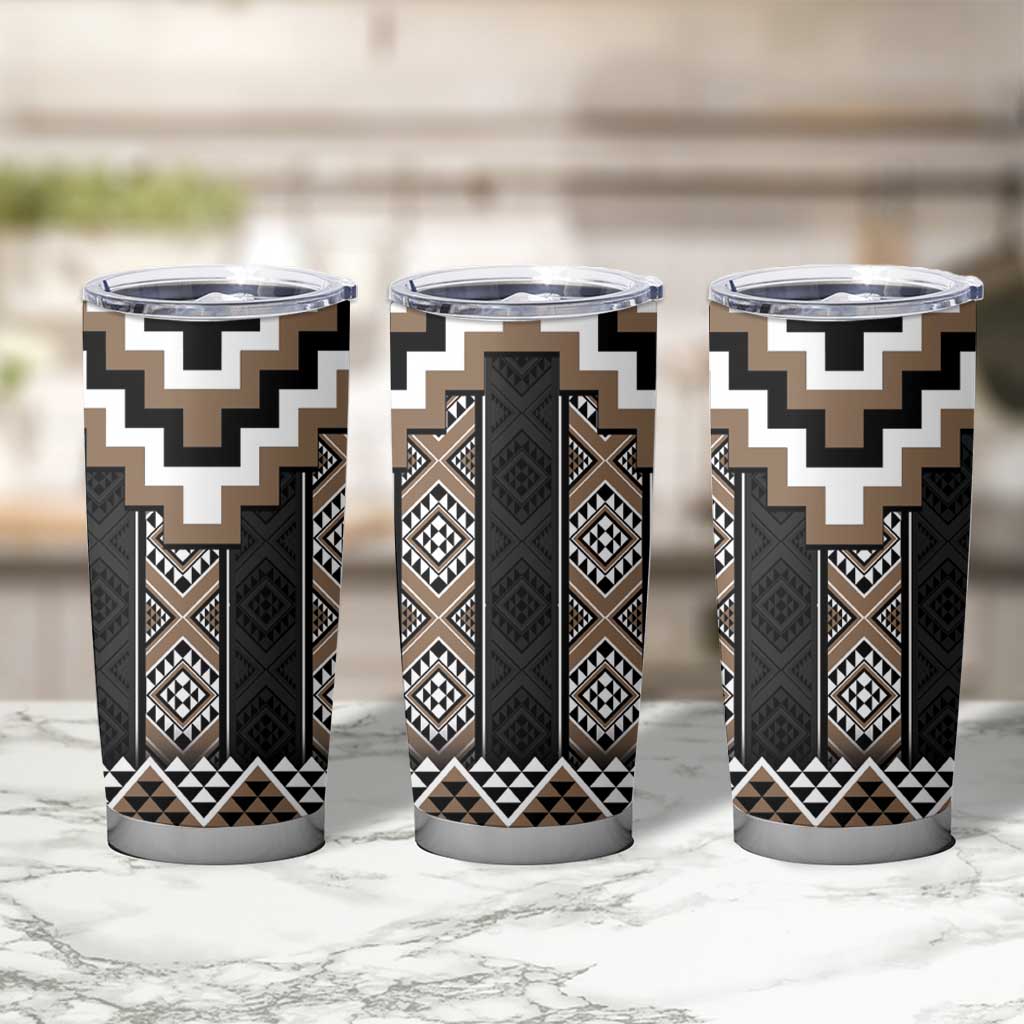Brown Taniko Aotearoa Tumbler Cup Niho Taniwha Mix Poutama LT14