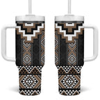 Brown Taniko Aotearoa Tumbler With Handle Niho Taniwha Mix Poutama LT14