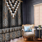 Brown Taniko Aotearoa Window Curtain Niho Taniwha Mix Poutama LT14