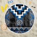Blue Taniko Aotearoa Beach Blanket Niho Taniwha Mix Poutama LT14