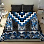 Blue Taniko Aotearoa Bedding Set Niho Taniwha Mix Poutama LT14