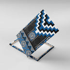 Blue Taniko Aotearoa Canvas Wall Art Niho Taniwha Mix Poutama LT14