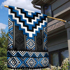 Blue Taniko Aotearoa Garden Flag Niho Taniwha Mix Poutama LT14