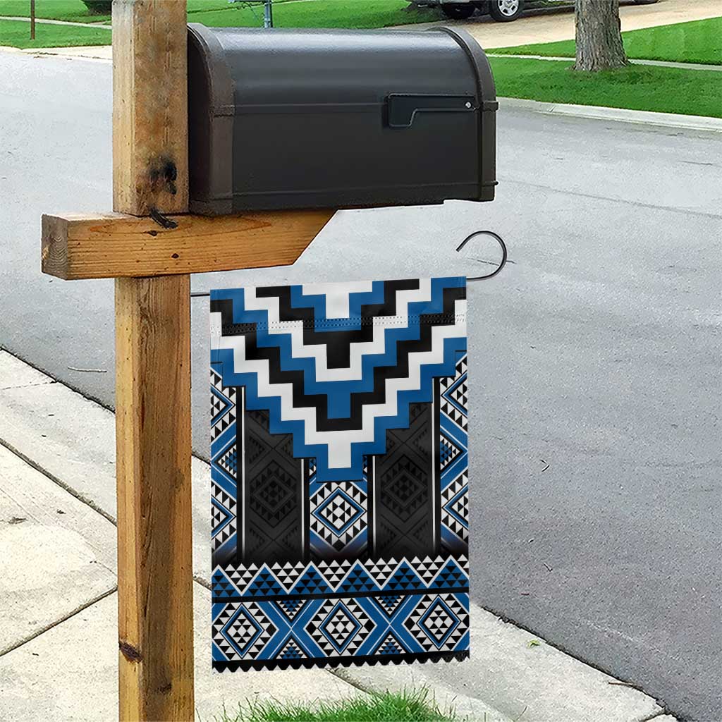 Blue Taniko Aotearoa Garden Flag Niho Taniwha Mix Poutama LT14