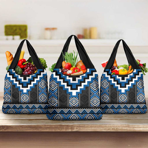 Blue Taniko Aotearoa Grocery Bag Niho Taniwha Mix Poutama