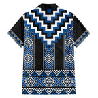 Blue Taniko Aotearoa Hawaiian Shirt Niho Taniwha Mix Poutama LT14