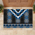 Blue Taniko Aotearoa Rubber Doormat Niho Taniwha Mix Poutama LT14
