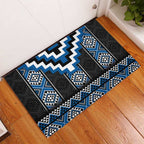 Blue Taniko Aotearoa Rubber Doormat Niho Taniwha Mix Poutama LT14