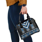 Blue Taniko Aotearoa Shoulder Handbag Niho Taniwha Mix Poutama LT14