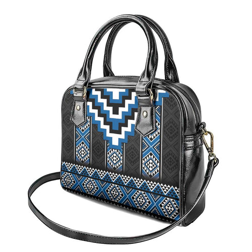 Blue Taniko Aotearoa Shoulder Handbag Niho Taniwha Mix Poutama LT14