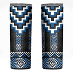 Blue Taniko Aotearoa Skinny Tumbler Niho Taniwha Mix Poutama LT14