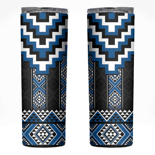 Blue Taniko Aotearoa Skinny Tumbler Niho Taniwha Mix Poutama LT14