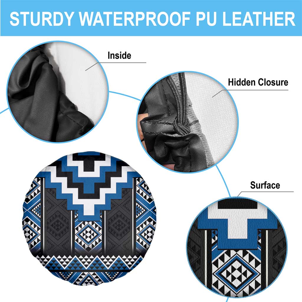 Blue Taniko Aotearoa Spare Tire Cover Niho Taniwha Mix Poutama LT14