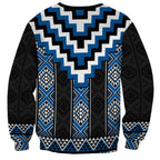 Blue Taniko Aotearoa Sweatshirt Niho Taniwha Mix Poutama LT14