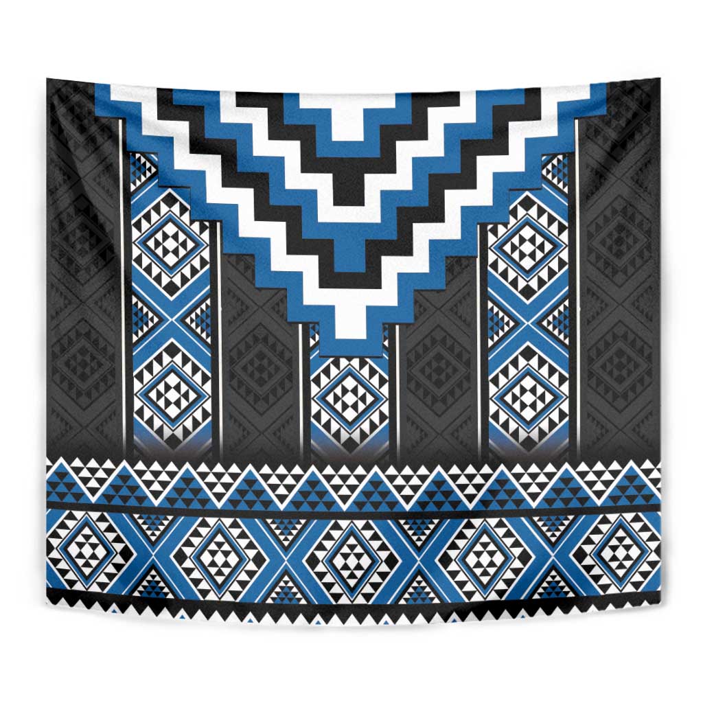 Blue Taniko Aotearoa Tapestry Niho Taniwha Mix Poutama LT14
