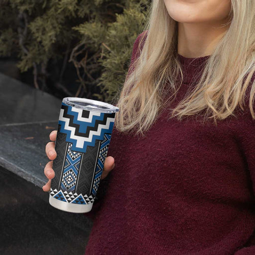 Blue Taniko Aotearoa Tumbler Cup Niho Taniwha Mix Poutama LT14