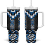 Blue Taniko Aotearoa Tumbler With Handle Niho Taniwha Mix Poutama LT14