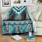 Turquoise Taniko Pattern Aotearoa Blanket Niho Taniwha Mix Poutama