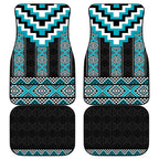 Turquoise Taniko Pattern Aotearoa Car Mats Niho Taniwha Mix Poutama