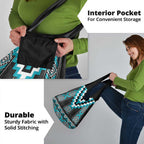 Turquoise Taniko Pattern Aotearoa Grocery Bag Niho Taniwha Mix Poutama