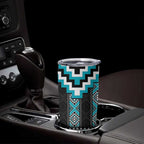 Turquoise Taniko Pattern Aotearoa Tumbler Cup Niho Taniwha Mix Poutama LT14