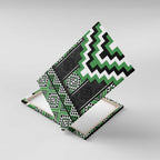 Green Taniko Pattern Aotearoa Canvas Wall Art Niho Taniwha Mix Poutama