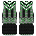 Green Taniko Pattern Aotearoa Car Mats Niho Taniwha Mix Poutama