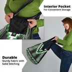 Green Taniko Pattern Aotearoa Grocery Bag Niho Taniwha Mix Poutama