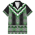 Green Taniko Pattern Aotearoa Hawaiian Shirt Niho Taniwha Mix Poutama LT14