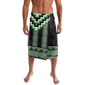 Green Taniko Pattern Aotearoa Lavalava Niho Taniwha Mix Poutama LT14