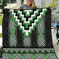Green Taniko Pattern Aotearoa Quilt Niho Taniwha Mix Poutama