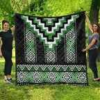 Green Taniko Pattern Aotearoa Quilt Niho Taniwha Mix Poutama