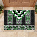 Green Taniko Pattern Aotearoa Rubber Doormat Niho Taniwha Mix Poutama