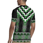 Green Taniko Pattern Aotearoa Rugby Jersey Niho Taniwha Mix Poutama LT14