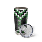 Green Taniko Pattern Aotearoa Tumbler Cup Niho Taniwha Mix Poutama LT14