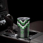 Green Taniko Pattern Aotearoa Tumbler Cup Niho Taniwha Mix Poutama LT14