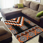 Orange Taniko Pattern Aotearoa Area Rug Niho Taniwha Mix Poutama
