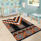 Orange Taniko Pattern Aotearoa Area Rug Niho Taniwha Mix Poutama