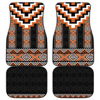 Orange Taniko Pattern Aotearoa Car Mats Niho Taniwha Mix Poutama