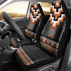 Orange Taniko Pattern Aotearoa Car Seat Cover Niho Taniwha Mix Poutama