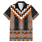Orange Taniko Pattern Aotearoa Family Matching Mermaid Dress and Hawaiian Shirt Niho Taniwha Mix Poutama LT14