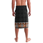 Orange Taniko Pattern Aotearoa Lavalava Niho Taniwha Mix Poutama LT14