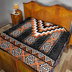 Orange Taniko Pattern Aotearoa Quilt Niho Taniwha Mix Poutama