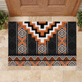 Orange Taniko Pattern Aotearoa Rubber Doormat Niho Taniwha Mix Poutama