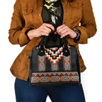 Orange Taniko Pattern Aotearoa Shoulder Handbag Niho Taniwha Mix Poutama