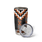Orange Taniko Pattern Aotearoa Tumbler Cup Niho Taniwha Mix Poutama LT14
