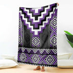 Purple Taniko Pattern Aotearoa Blanket Niho Taniwha Mix Poutama
