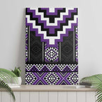 Purple Taniko Pattern Aotearoa Canvas Wall Art Niho Taniwha Mix Poutama